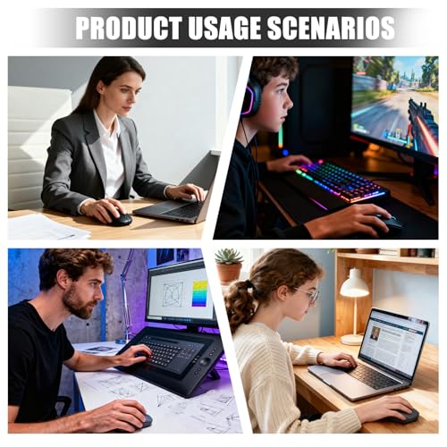 Maus Kabellos 2,4G, Bluetooth Maus, Leises Design, USB Funkmaus, Ergonomische Drahtlose Funkmaus für Laptops, Kompatibel mit PC, MacBook, Tablet (Grau) Bild 6