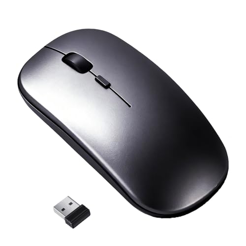 Maus Kabellos 2,4G, Bluetooth Maus, Leises Design, USB Funkmaus, Ergonomische Drahtlose Funkmaus für Laptops, Kompatibel mit PC, MacBook, Tablet (Grau) Bild 7