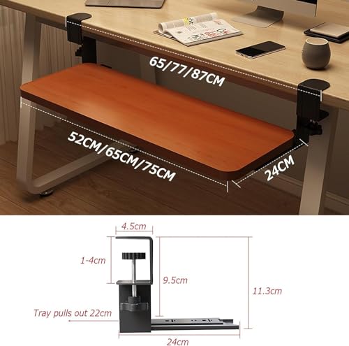 Ergonomische, verstellbare Untertisch-Tastaturablage mit C-Klemme, platzsparende Schublade für Tastaturen und Mäuse, einfache Installation, ideal für Home Office & Gaming Setup Bild 2
