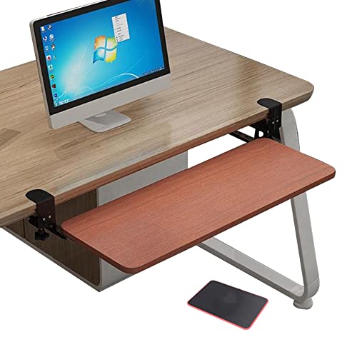 Verstellbare Holz-Tastaturablage unter dem Schreibtisch – platzsparende ausziehbare Schublade für Tastatur und Maus, Klemmhalterung, perfekter Organizer für Heimbüro und Gaming-Arbeitsplatz Bild 1