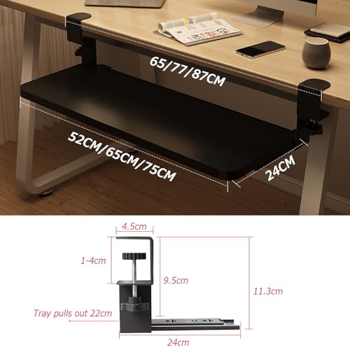 Verstellbare Tastaturablage unter dem Schreibtisch – ergonomische Schiebeablage für Tastatur und Maus, einziehbares Klemm-Design, platzsparende Lösung für Home Office & Gaming Setup Bild 2