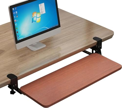 Verstellbare, ergonomische Tastaturablage unter dem Schreibtisch – ausziehbarer Ständer aus Holz, 52/65/75 cm, 4 Farben, leichtgängige Maus-Plattform, platzsparend, für Heimbüro und Gaming-Setup Bild 1