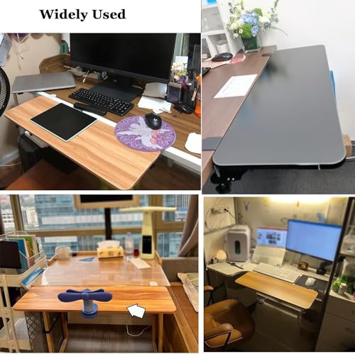 Verstellbare ergonomische Tastaturablage aus Holz – 90° Schreibtischverlängerung C-Klemm-Design ohne Bohren unterstützt Maus & Arme 55/65/75 cm – perfekt für Home Office & Gaming Setup Bild 3