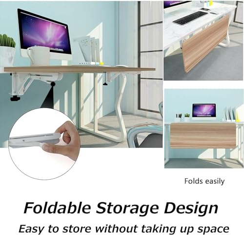 Verstellbare ergonomische Tastaturablage aus Holz – 90° Schreibtischverlängerung C-Klemm-Design ohne Bohren unterstützt Maus & Arme 55/65/75 cm – perfekt für Home Office & Gaming Setup Bild 5