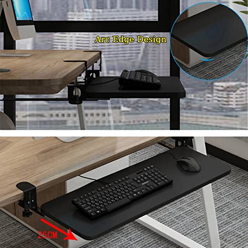 Verstellbare, ergonomische Tastaturablage unter dem Schreibtisch mit Gleitschienen – platzsparendes Design zum Klemmen für Maus und Gaming – erhöht Komfort, Produktivität und Arbeitsplatzeffizienz Bild 3
