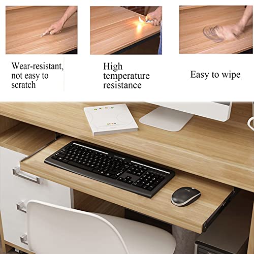 Ergonomische Tastaturablage aus Walnussholz, verstellbare Schreibtischverlängerung mit ausziehbarer Schublade und Maus-Plattform, unterstützt 25 kg, 69,8 x 26,9 cm, für Heimbüro, Gaming und Bild 4