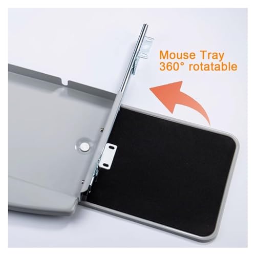 Verstellbare ergonomische Tastaturablage und Maus-Plattform, aus robustem Stahl, ausziehbare Ablage für Komfort und platzsparend, perfekt für Heimbüro und Gaming-Setup (schwarz) Bild 4