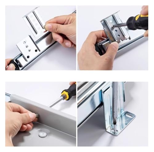 Verstellbare ergonomische Tastaturablage und Maus-Plattform, aus robustem Stahl, ausziehbare Ablage für Komfort und platzsparend, perfekt für Heimbüro und Gaming-Setup (schwarz) Bild 7