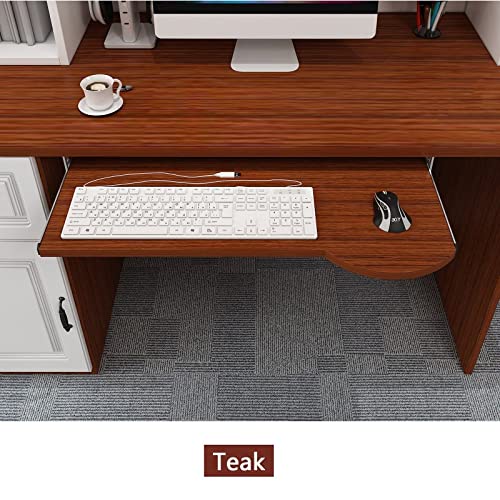 Teakholz-Untertisch-Tastaturablage – Holzschiebe-Organizer für Maus und Tastatur, platzsparendes Heimbüro und Gaming-Schreibtisch-Zubehör, langlebige und stilvolle Lösung. Bild 3