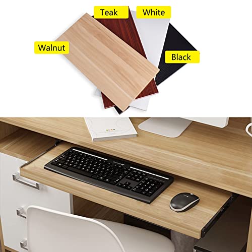 Verstellbares Tastatur- und Maus-Tablett aus Holz, 54 cm x 27 cm, ausziehbar, Teak-Finish, platzsparendes Design für Heimbüro und Gaming, ergonomischer Komfort Bild 3