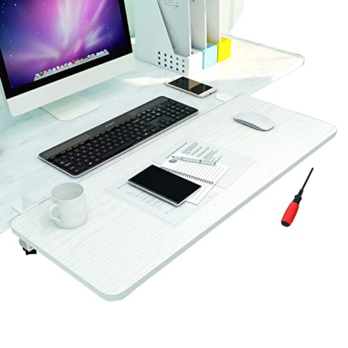 Ergonomische, faltbare Schreibtischverlängerung – platzsparende Stahltastatur und Maus, einfache Montage, 55 x 25 cm, perfekt für Heimbüro, Gaming und Produktivität, schlankes weißes Design Bild 1