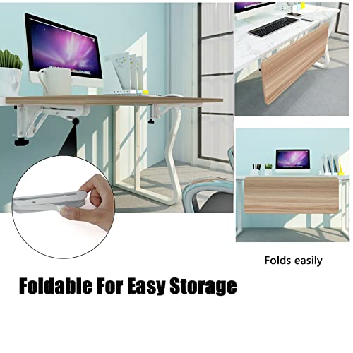 Ergonomische, faltbare Schreibtischverlängerung – platzsparende Stahltastatur und Maus, einfache Montage, 55 x 25 cm, perfekt für Heimbüro, Gaming und Produktivität, schlankes weißes Design Bild 2