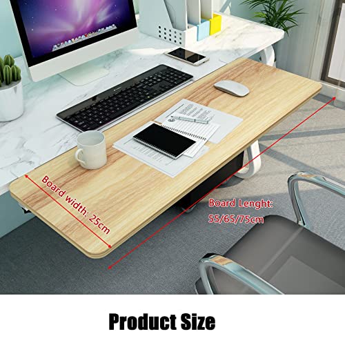 Ergonomische, faltbare Schreibtischverlängerung – platzsparende Stahltastatur und Maus, einfache Montage, 55 x 25 cm, perfekt für Heimbüro, Gaming und Produktivität, schlankes weißes Design Bild 3