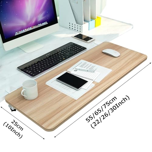 Ergonomische Tastatur- und Maus-Schreibtischverlängerung mit 90° faltbarer Ellenbogenstütze, Walnussholz-Finish, 55 x 25 cm, ideal für Heimbüro und Gaming, verbessert den Komfort und optimiert den Bild 2