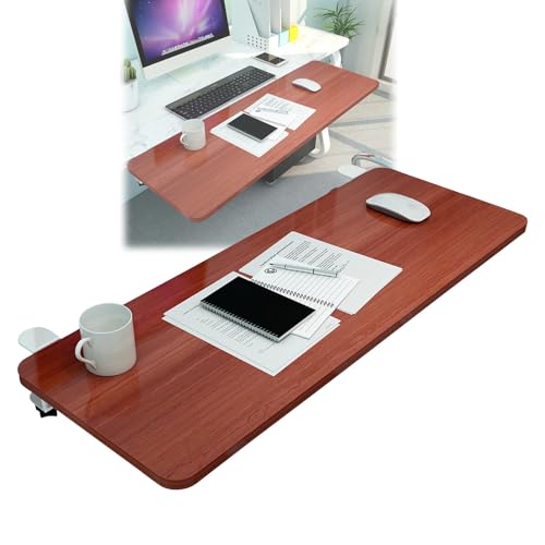 Ergonomische Teakholz-Tastatur- und Maus-Schreibtisch-Verlängerung, 90° faltbar, Ellenbogenstütze, 55 x 25 cm, perfekt für Heimbüro und Gaming-Arbeitsplätze, verbesserter Komfort und Produktivität Bild 1