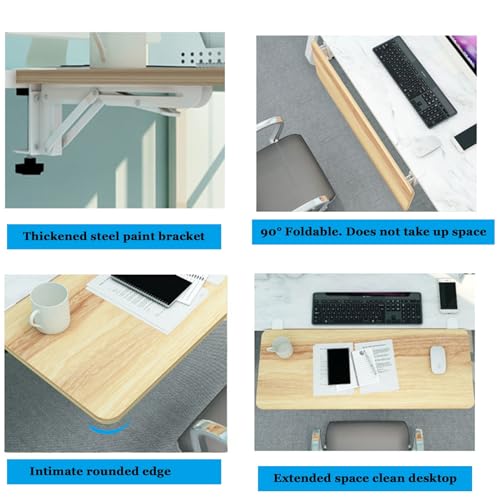 Ergonomische Teakholz-Tastatur- und Maus-Schreibtisch-Verlängerung, 90° faltbar, Ellenbogenstütze, 55 x 25 cm, perfekt für Heimbüro und Gaming-Arbeitsplätze, verbesserter Komfort und Produktivität Bild 6