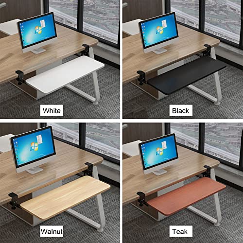 Stabile Tastaturablage aus Holz – robuste Schublade unter dem Schreibtisch zum Tippen und Maus, platzsparende Schiebeplattform für Home Office & Gaming Setup Bild 3