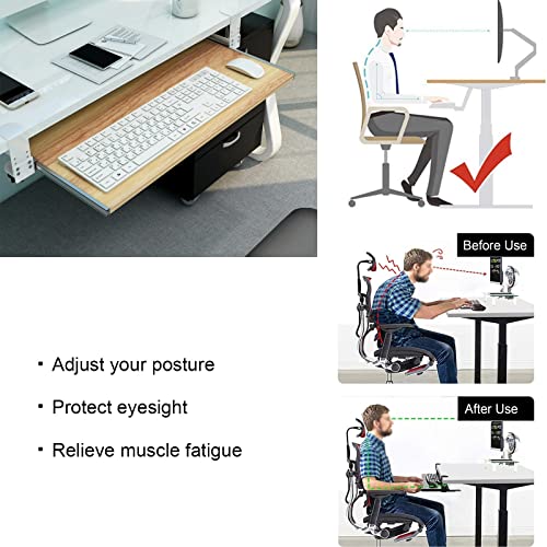 Ergonomische Tastaturablage mit Maus-Plattform und Handgelenkstütze, platzsparend, 65 x 30 cm, Heimbüro und Gaming-Schreibtischverlängerung für verbesserten Komfort und Produktivität, weißes Finish Bild 5