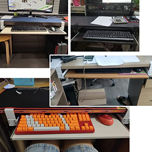 Ergonomische Tastaturablage mit Maus-Plattform und Handgelenkstütze, platzsparend, 65 x 30 cm, Heimbüro und Gaming-Schreibtischverlängerung für verbesserten Komfort und Produktivität, weißes Finish Bild 7