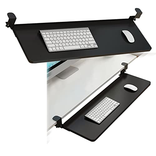 Verstellbare Untertisch-Tastaturablage – ergonomische Tastatur-Plattform für Maus und Pads, unterstützt 24 kg, erweiterbar 52–75 cm x 25 cm, perfekt für Heimbüro und Gaming-Arbeitsplätze Bild 1