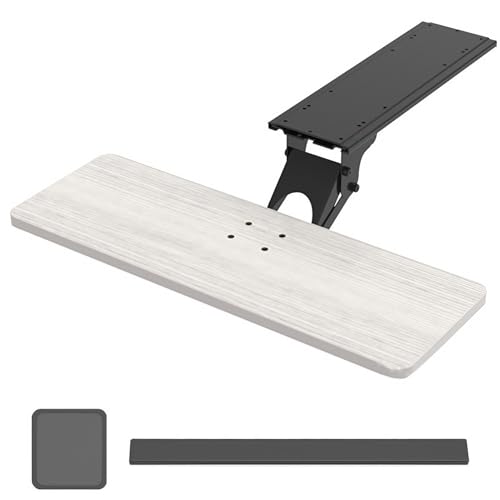 Ergonomische, verstellbare Tastaturablage unter dem Schreibtisch, ausziehbares und schwenkbares Design für Tastatur und Maus, platzsparendes Heimbüro- und Gaming-Zubehör zur Verbesserung von Komfort Bild 1
