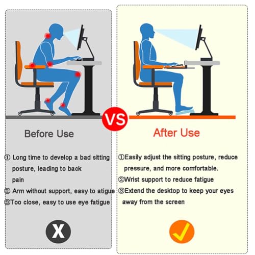 Ergonomische, verstellbare Tastaturablage unter dem Schreibtisch, ausziehbares und schwenkbares Design für Tastatur und Maus, platzsparendes Heimbüro- und Gaming-Zubehör zur Verbesserung von Komfort Bild 4
