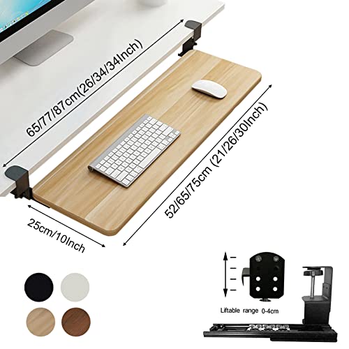 Verstellbare Tastaturablage aus Holz mit ausziehbarer Schublade, erweiterbare Ablage unter dem Schreibtisch für Tastatur und Maus, perfekter Organizer für Heimbüro und Gaming-Arbeitsplatz Bild 2