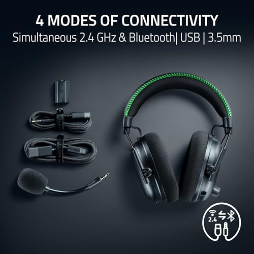 Razer BlackShark V3 Pro Wireless ANC Gaming Headset für Xbox: Full Band Mic - 50 mm Treiber - 2,4 GHz, Bluetooth, USB, 3,5 mm - Funktioniert mit PC, Mac, PS5, Nintendo Switch - Lange Akkulaufzeit Bild 7