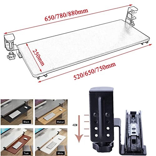 Verstellbare Tastaturschublade unter dem Schreibtisch – platzsparende ausziehbare Ablage für Tastaturen & Mäuse Einfache Klemmmontage ohne Bohren Ideal für Home Office oder Gaming Setup Bild 2