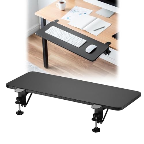 Faltbare Schreibtisch-Verlängerungsablage für Tastatur & Maus - 90° Klemm-Platz-Expander mit Armlehne & Ellenbogenstütze für Home Office Gaming & Study - Ergonomische Arbeitsplatzlösung Bild 1