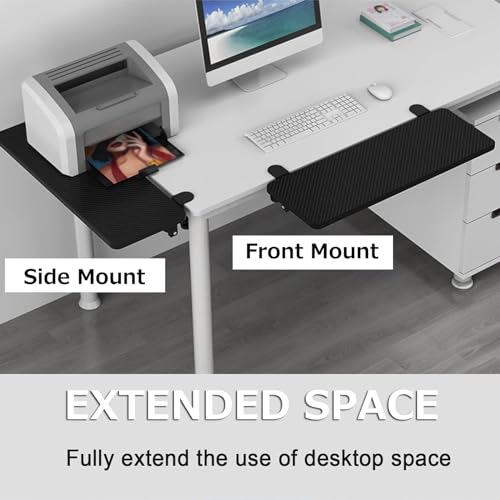 Faltbare Schreibtisch-Verlängerungsablage für Tastatur & Maus - 90° Klemm-Platz-Expander mit Armlehne & Ellenbogenstütze für Home Office Gaming & Study - Ergonomische Arbeitsplatzlösung Bild 4