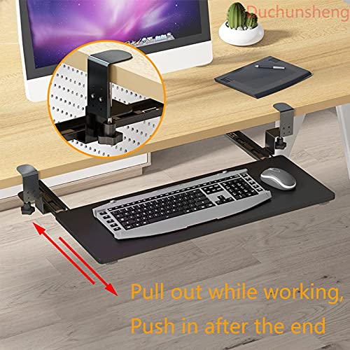 Ergonomische Tastaturschublade unter dem Schreibtisch – verstellbare Schiebeablage für Maus, 25 kg Tragfähigkeit, stoßfestes, platzsparendes Design für Heimbüro und Gaming-Arbeitsplätze. Bild 3