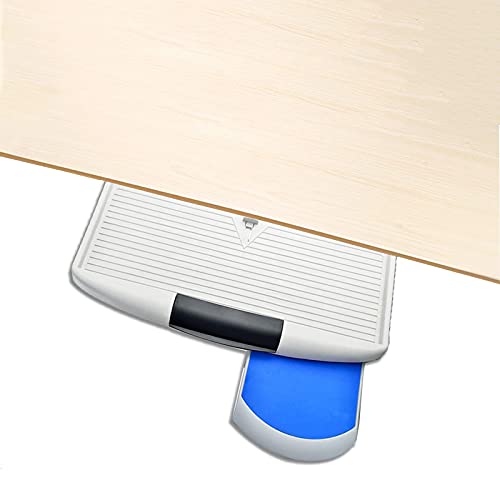 Ergonomische Tastaturablage unter dem Schreibtisch mit 360°-Maus-Plattform, verstellbare ausziehbare Schublade für ultimativen Komfort beim Gaming Büro und Schule Tippen Bild 1