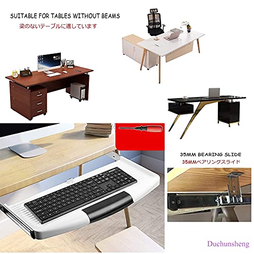 Ergonomische Tastaturablage unter dem Schreibtisch mit 360°-Maus-Plattform, verstellbare ausziehbare Schublade für ultimativen Komfort beim Gaming Büro und Schule Tippen Bild 3
