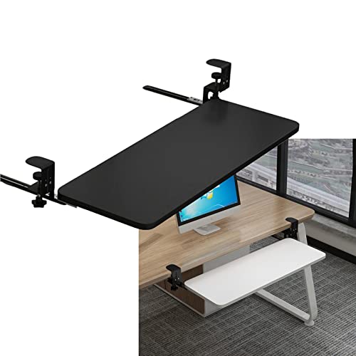 Stabile ausziehbare Holz-Tastaturablage, platzsparende ausziehbare Plattform unter dem Schreibtisch, zum Tippen und Maus, langlebiges Design für Heimbüro und Gaming-Setup. Bild 1