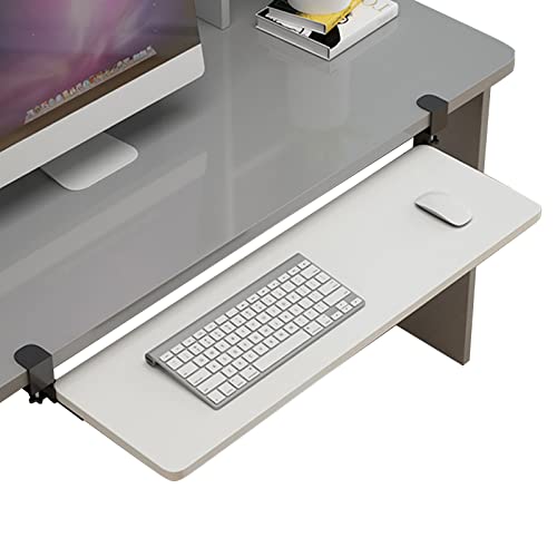 Erweiterbare Tastaturschublade unter dem Schreibtisch – Klemmhalterung ohne Bohren, platzsparende ausziehbare Ablage für Tastaturen und Mäuse, ideal für Heimbüro und Gaming-Schreibtische Bild 1