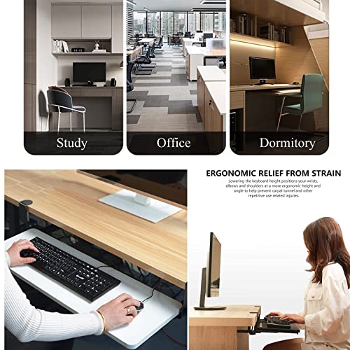 Erweiterbare Tastaturschublade unter dem Schreibtisch – Klemmhalterung ohne Bohren, platzsparende ausziehbare Ablage für Tastaturen und Mäuse, ideal für Heimbüro und Gaming-Schreibtische Bild 4