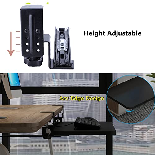 Verstellbare, ergonomische Ablage für Tastatur und Maus unter dem Schreibtisch, platzsparende Schublade für Home Office & Gaming, Sichtschutz, ausziehbar, bequem, höhenverstellbares Design Bild 5