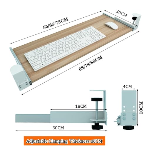 Ergonomische, verstellbare Ablage für Tastatur und Maus, zum Klemmen, für Komfort und Organisation am Arbeitsplatz, für Heimbüro und Gaming-Setup Bild 3