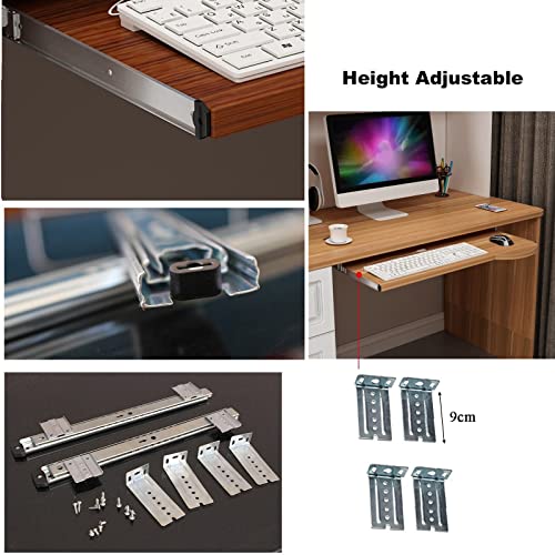 Ergonomische, verstellbare Tastaturablage unter dem Schreibtisch mit ausziehbarer Plattform und Schublade, platzsparender Maus- und Tastatur-Organizer für Heimbüro, Gaming und Studium Bild 6