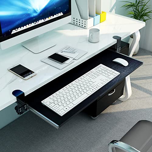 Ergonomische, verstellbare Tastaturablage mit Klemme, Untertischaufbewahrung für Maus und Tastatur, erweiterbare Schreibtischverlängerung für Heimbüro und Gaming-Arbeitsplatz, Organizer-Lösungen Bild 1