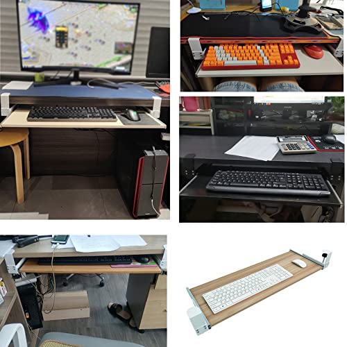 Ergonomische, verstellbare Tastaturablage mit Klemme, Untertischaufbewahrung für Maus und Tastatur, erweiterbare Schreibtischverlängerung für Heimbüro und Gaming-Arbeitsplatz, Organizer-Lösungen Bild 5