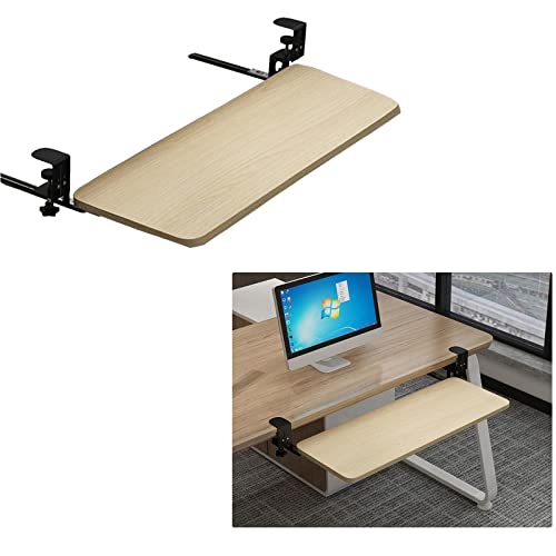 Tastaturablage aus Holz in 4 Farben – Schublade unter dem Schreibtisch und Klemm-Organizer für platzsparende Aufbewahrung von Tastatur und Maus, ideal für Heimbüro, Gaming und Workstations Bild 2