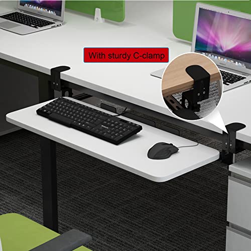 Tastaturablage aus Holz in 4 Farben – Schublade unter dem Schreibtisch und Klemm-Organizer für platzsparende Aufbewahrung von Tastatur und Maus, ideal für Heimbüro, Gaming und Workstations Bild 3