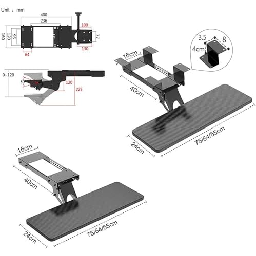 Verstellbares, ergonomisches Regal für Tastatur und Maus unter dem Schreibtisch – beige Schubladen-Organizer für Home Office & Gaming Setup Steigern Sie Komfort und Produktivität Bild 2