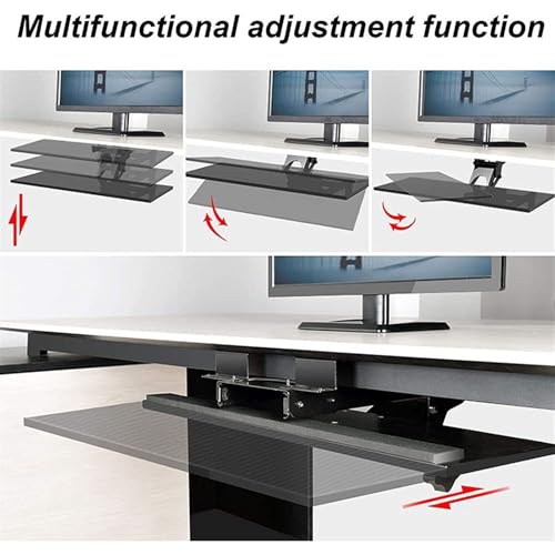 Verstellbares, ergonomisches Regal für Tastatur und Maus unter dem Schreibtisch – beige Schubladen-Organizer für Home Office & Gaming Setup Steigern Sie Komfort und Produktivität Bild 3