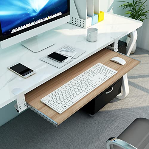 Verstellbare Schreibtischverlängerung mit Klemm-Tastaturablage und verschiebbarer Armlehne, Untertisch-Organizer für Maus, erhöht den Arbeitsplatz, Komfort und Effizienz für Home Office und Gaming Bild 1