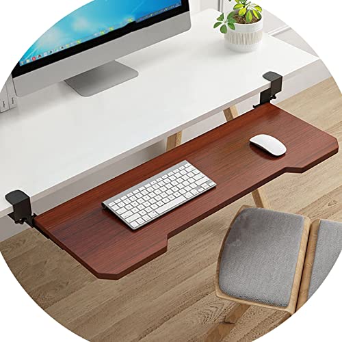 Verstellbare Tastaturablage – ausziehbarer Organizer unter dem Schreibtisch in Schwarz/Weiß/Teak/Walnuss – platzsparende Maus- und Tastaturablage für Home Office Gaming Setup oder Workstation Bild 1