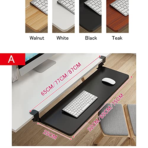 Verstellbare Tastaturablage – ausziehbarer Organizer unter dem Schreibtisch in Schwarz/Weiß/Teak/Walnuss – platzsparende Maus- und Tastaturablage für Home Office Gaming Setup oder Workstation Bild 3