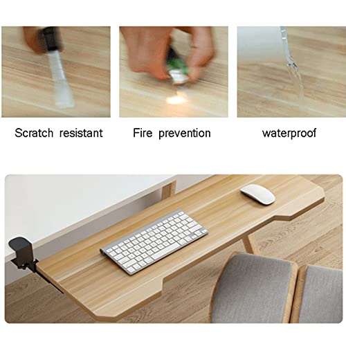 Verstellbare Tastaturablage – ausziehbarer Organizer unter dem Schreibtisch in Schwarz/Weiß/Teak/Walnuss – platzsparende Maus- und Tastaturablage für Home Office Gaming Setup oder Workstation Bild 5